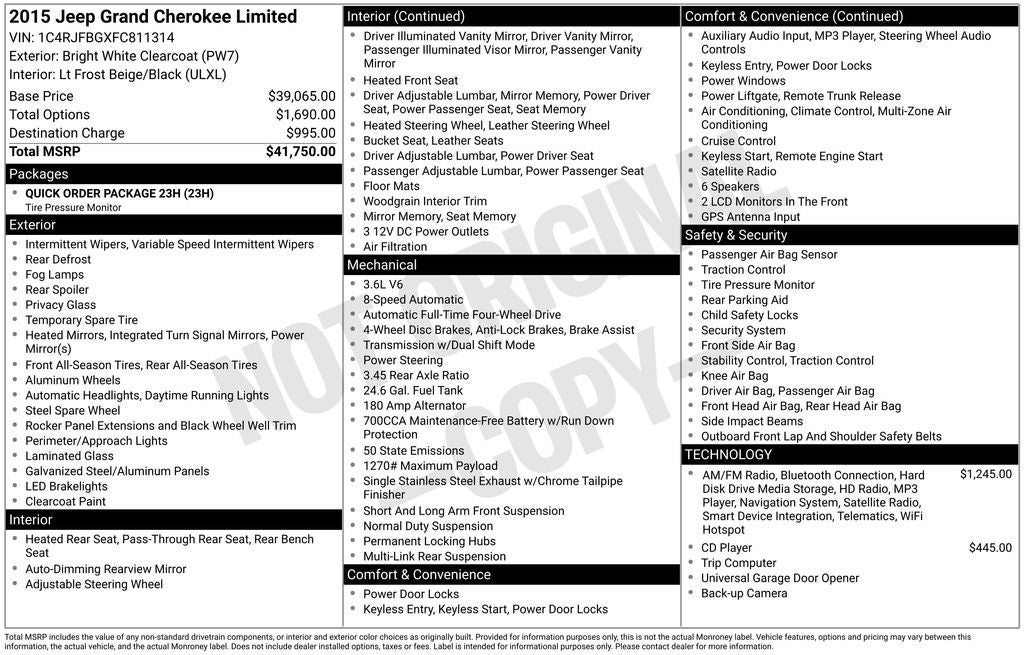 2015 Jeep Grand Cherokee Limited