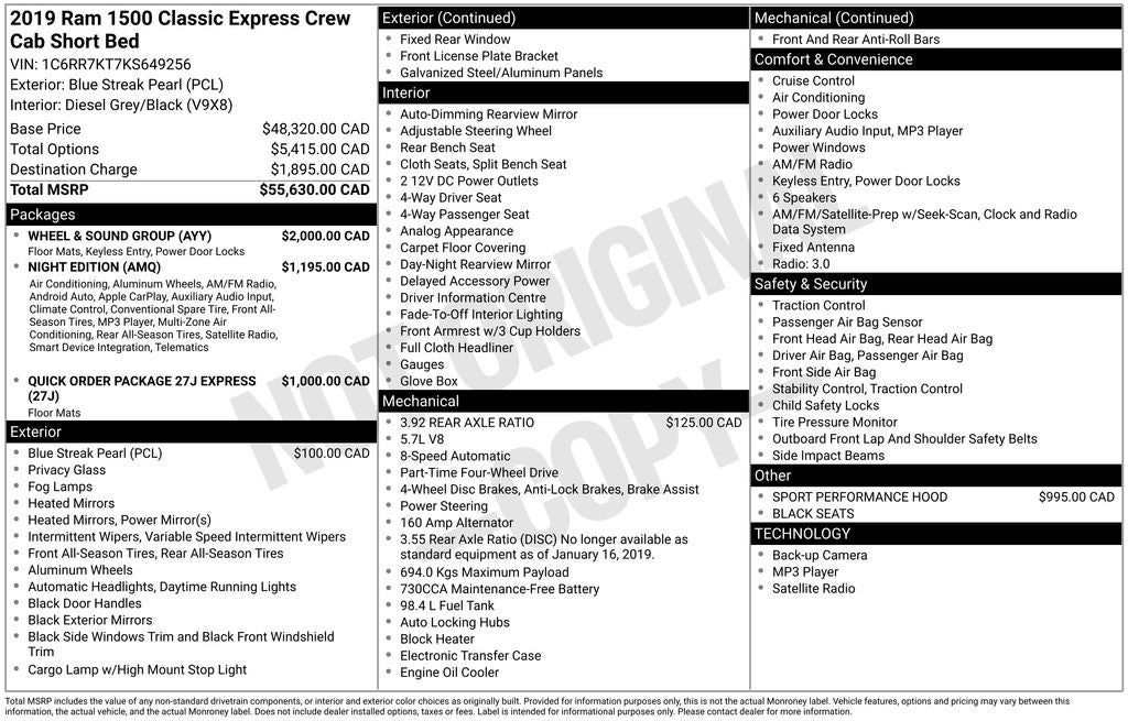 2019 RAM 1500 Classic Express