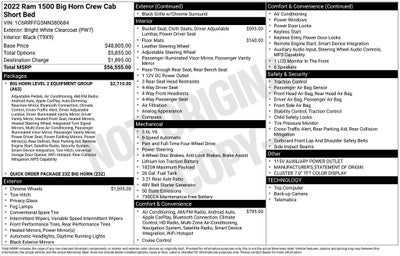 2022 RAM 1500 Big Horn/Lone Star Navigation System & ParkView Rear Back-Up Camera