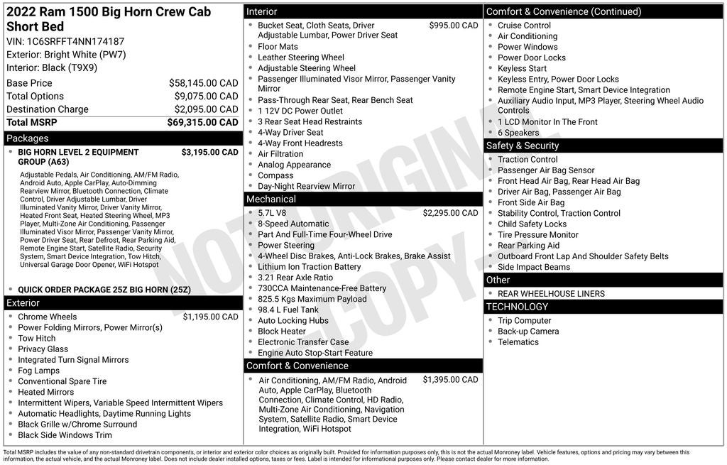 2022 RAM 1500 Big Horn/Lone Star