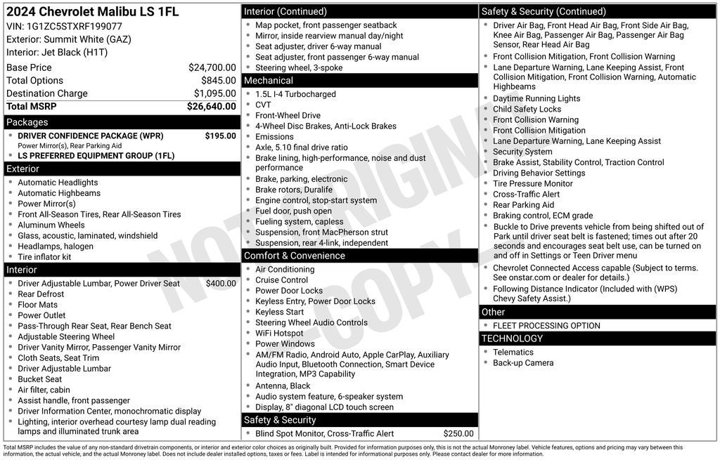 2024 Chevrolet Malibu LS 1FL