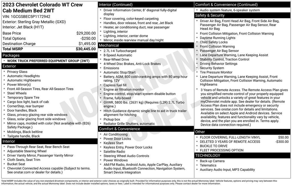 2023 Chevrolet Colorado Work Truck