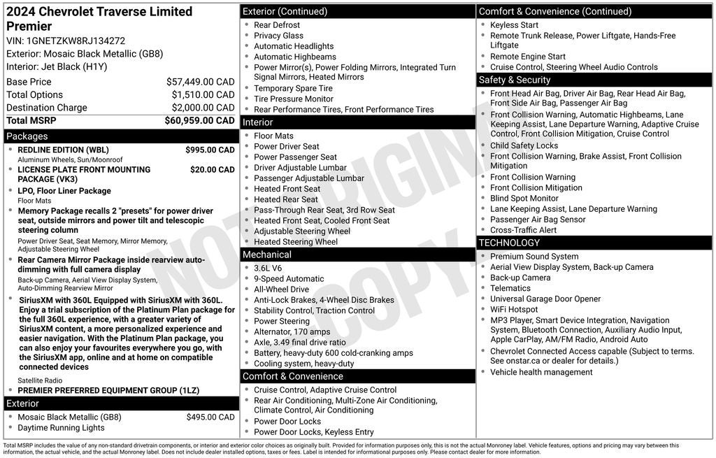 2024 Chevrolet Traverse Limited Premier