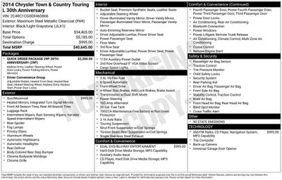 2014 Chrysler Town & Country Touring-L 30th Anniversary