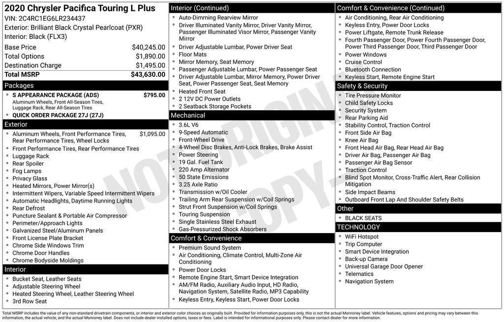 2020 Chrysler Pacifica Touring L Plus