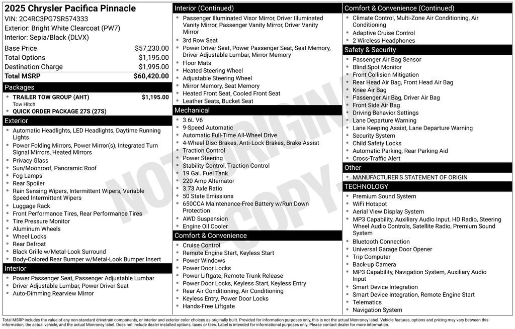 2025 Chrysler Pacifica Pinnacle