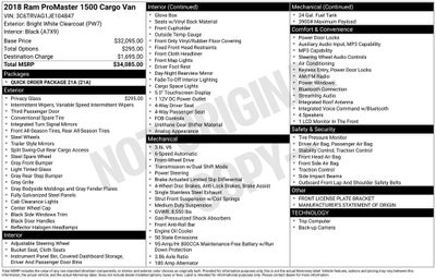 2018 RAM ProMaster 1500 Low Roof Radio: Uconnect 3 w/5" Display