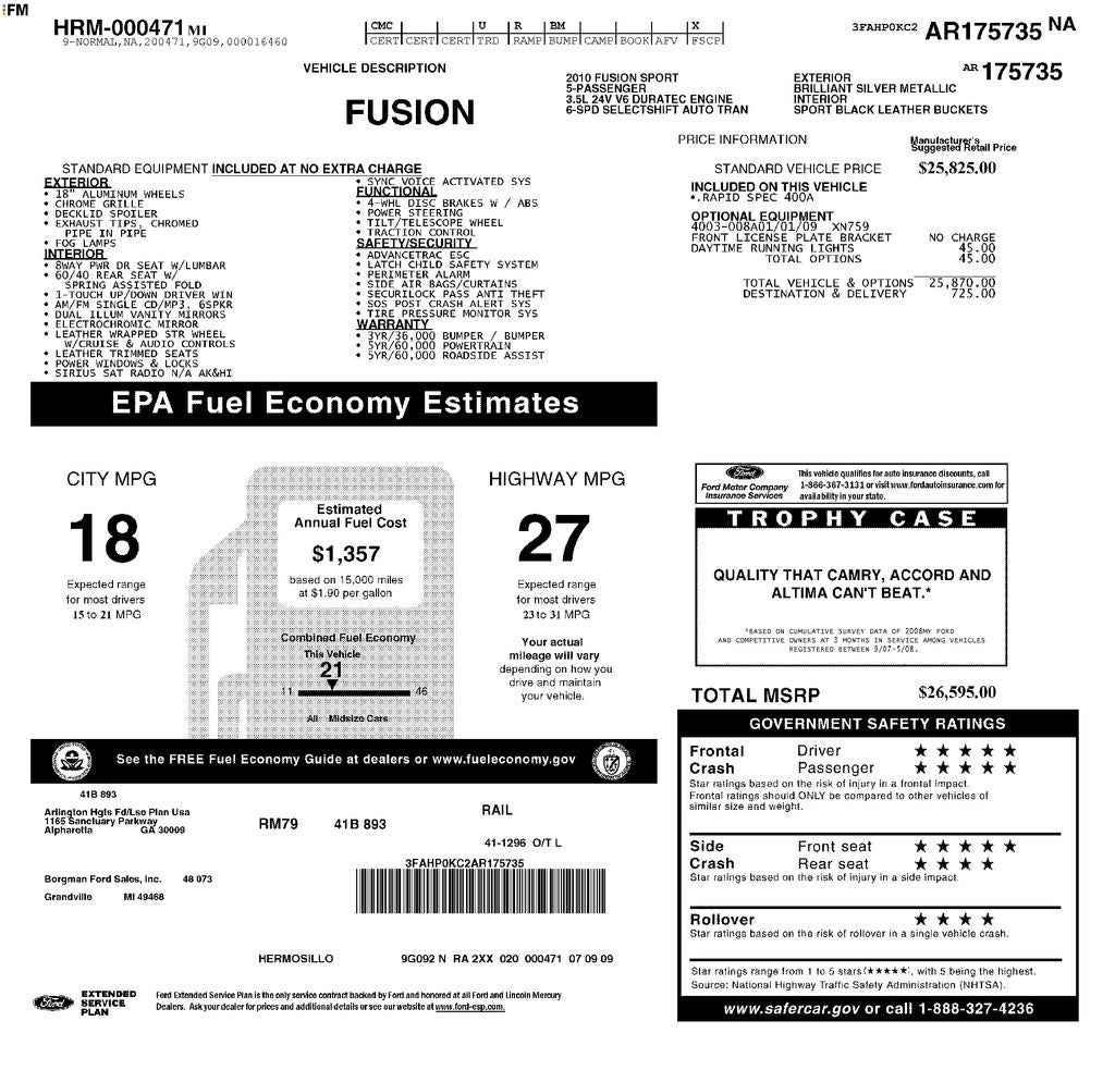 2010 Ford Fusion Sport