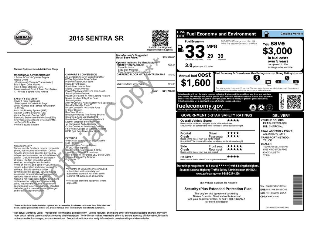 2015 Nissan Sentra SR