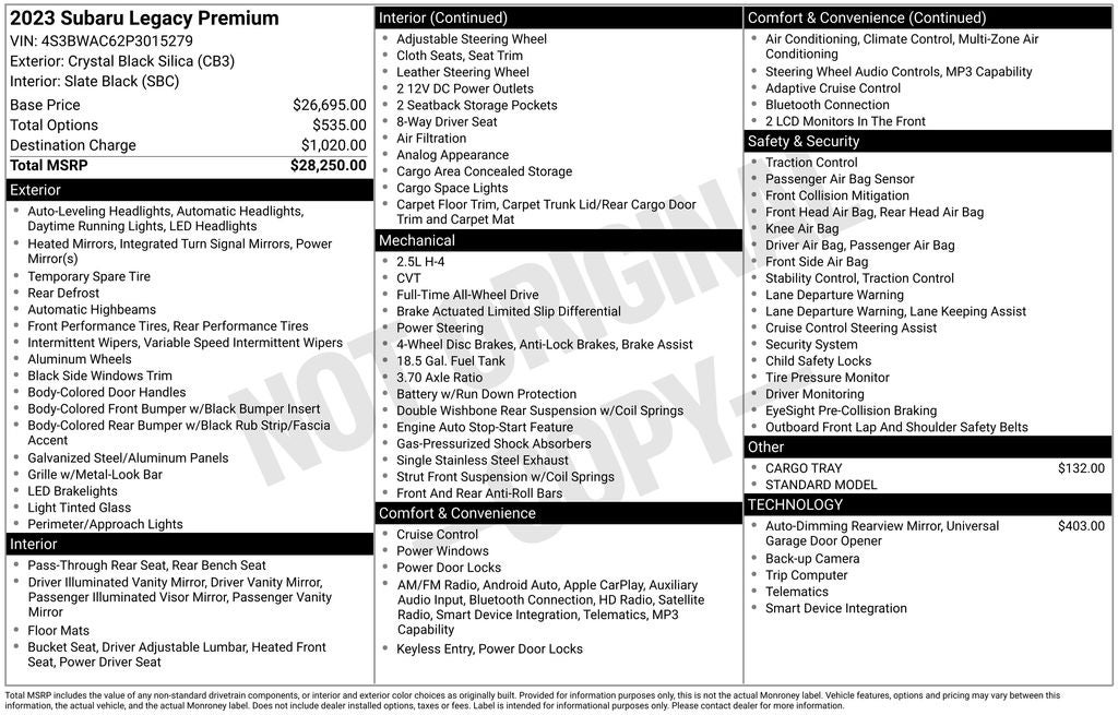 2023 Subaru Legacy Premium