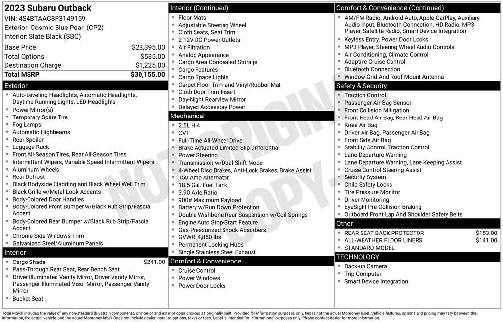 2023 Subaru Outback 2.5i