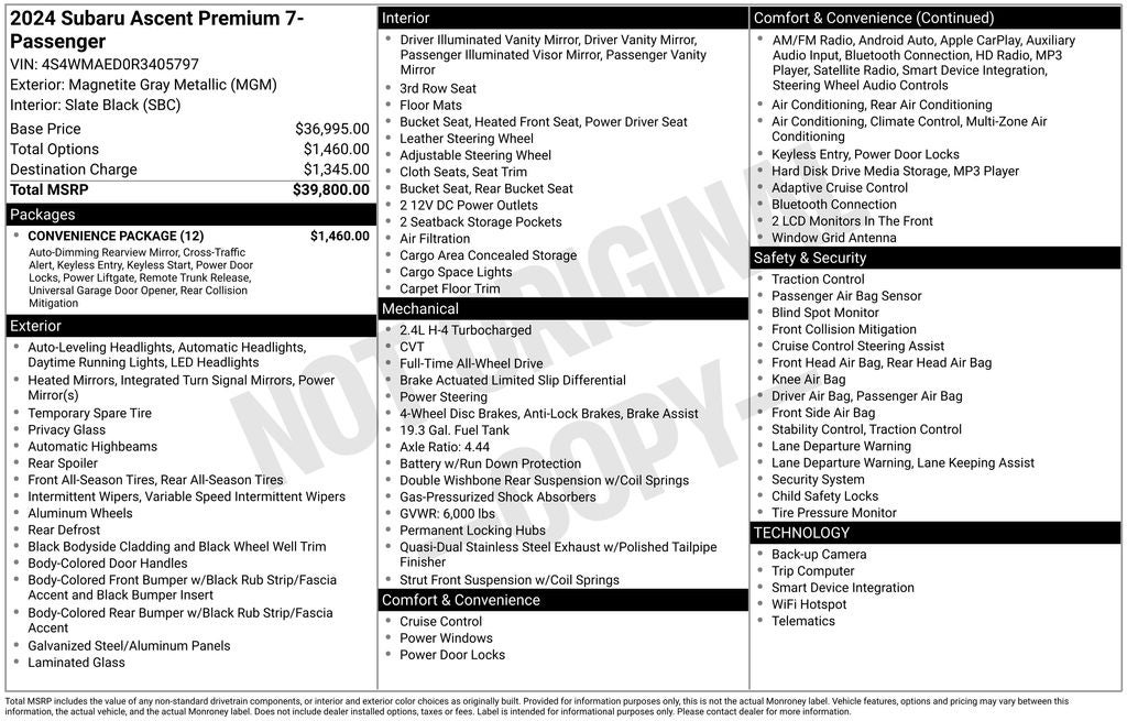 2024 Subaru Ascent Premium