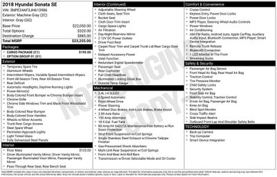 2018 Hyundai Sonata SE Exterior Parking Camera Rear