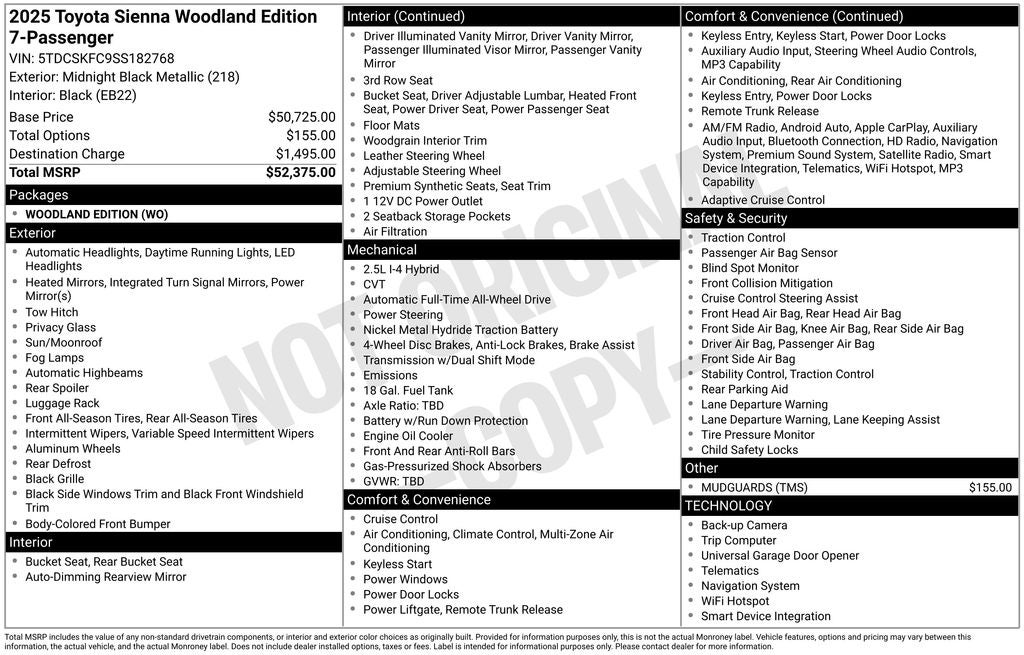 2025 Toyota Sienna Woodland Edition