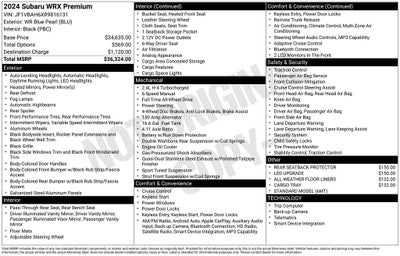 2024 Subaru WRX Premium