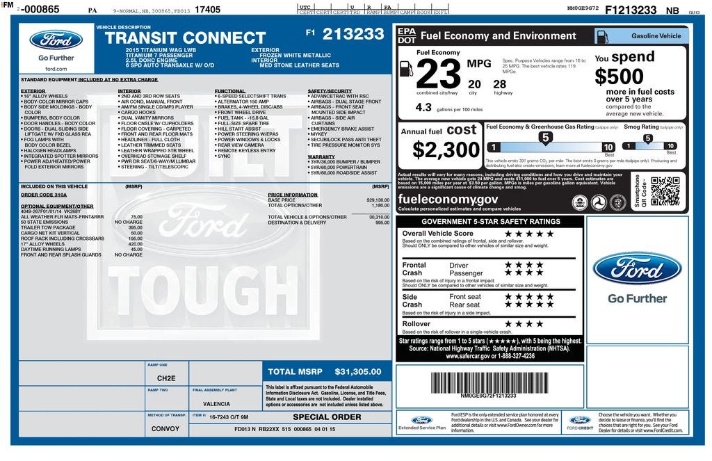 2015 Ford Transit Connect Titanium Passenger Van