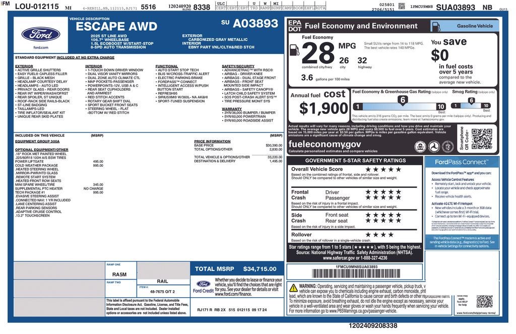 2025 Ford Escape ST-Line