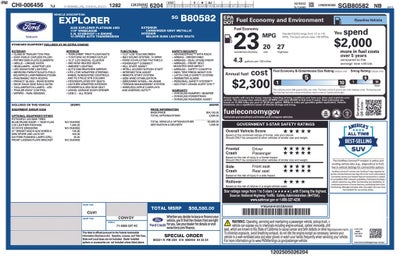 2025 Ford Explorer Platinum Lux Leather Pkg Panoramic Roof Co Pilot 360 21" Wh