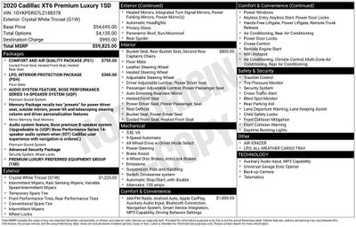 2020 Cadillac XT6 Premium Luxury AWD LUXURY POWER MOONROOF HEATED LEATHER