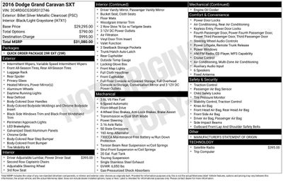 2016 Dodge Grand Caravan SXT V6 POWER SEAT