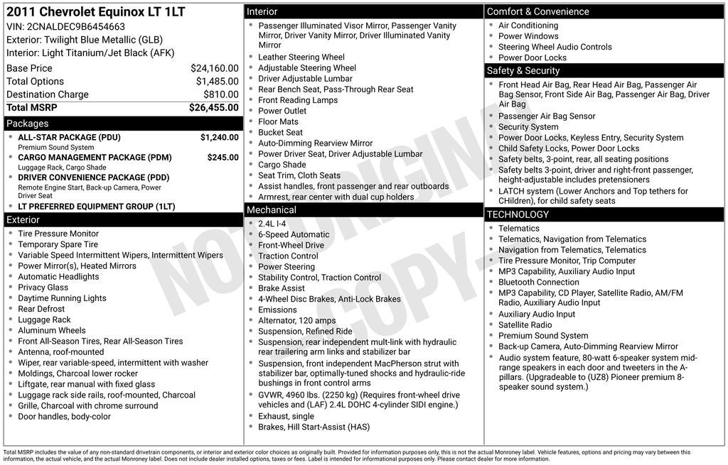 2011 Chevrolet Equinox LT 1LT