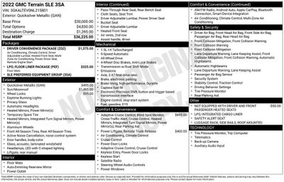 2022 GMC Terrain SLE AWD SKY SCAPE MOON ROOF Blis REAR CAMERA