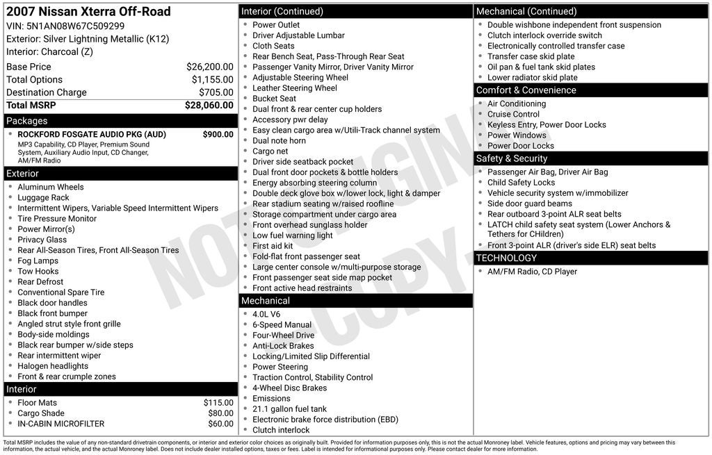 2007 Nissan Xterra Off-Road