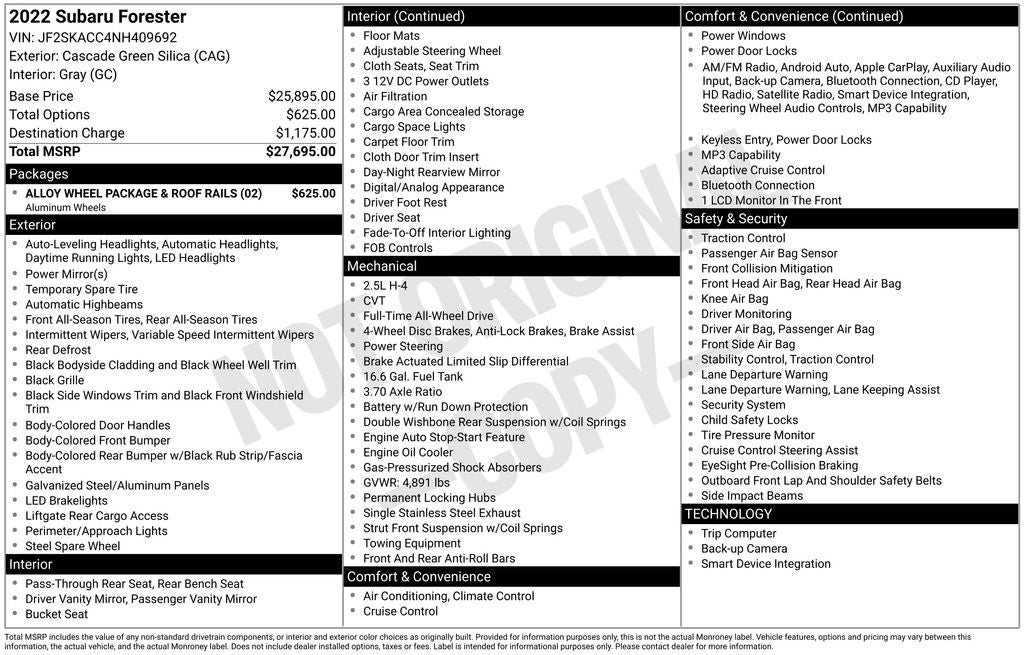 2022 Subaru Forester Base