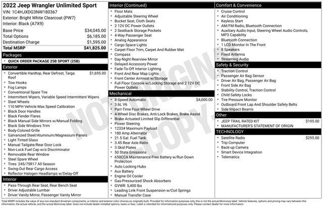 2022 Jeep Wrangler Unlimited Sport