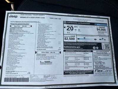 2026 Jeep Wrangler WRANGLER 4-DOOR SPORT S