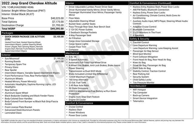 2022 Jeep Grand Cherokee Altitude 4x4