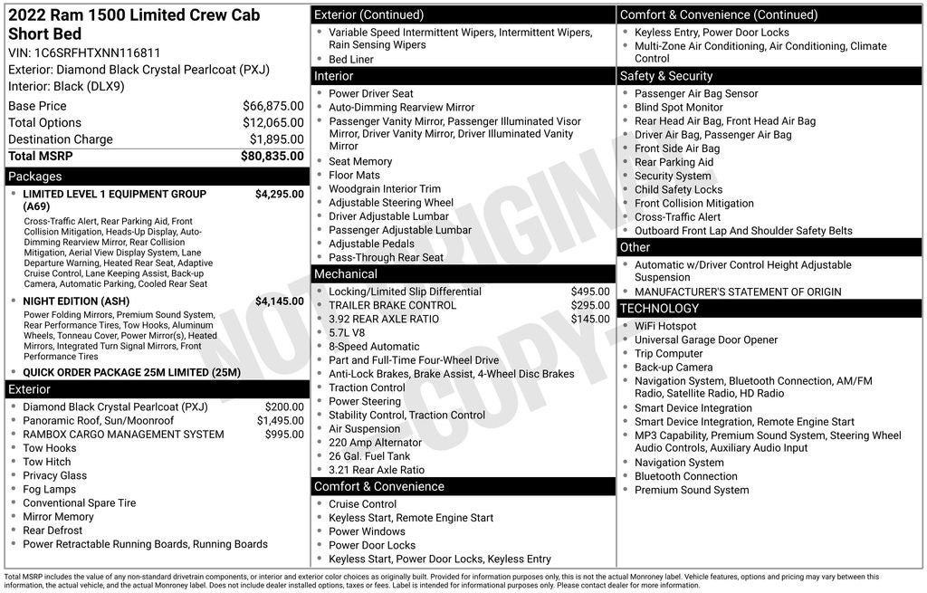 2022 RAM 1500 Limited Crew Cab 4x4 5'7' Box