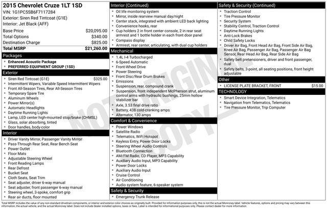 2015 Chevrolet Cruze 1LT