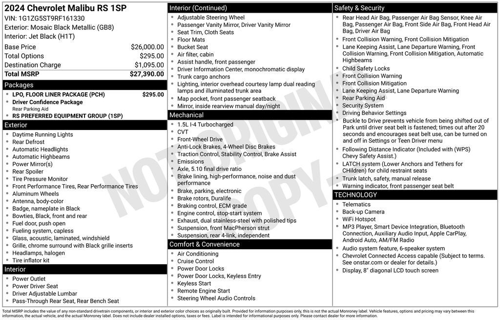 2024 Chevrolet Malibu FWD RS