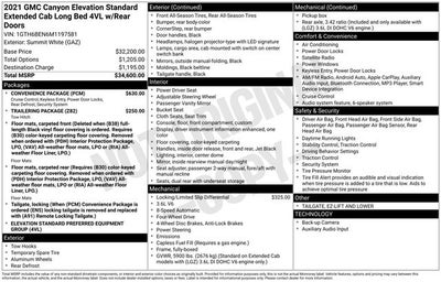 2021 GMC Canyon 4WD Extended Cab Elevation Standard