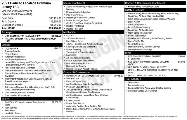 2021 Cadillac Escalade Premium Luxury