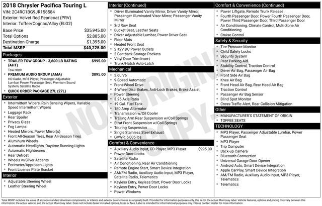 2018 Chrysler Pacifica Touring L