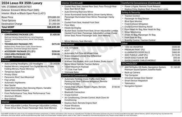 2024 Lexus RX 350h Luxury