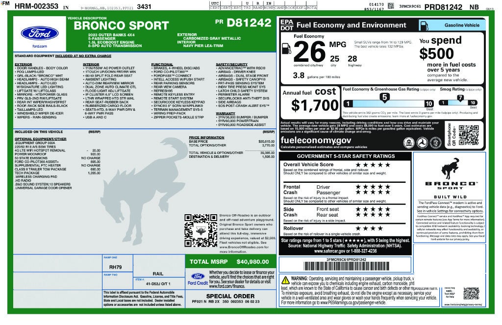 2023 Ford Bronco Sport Outer Banks