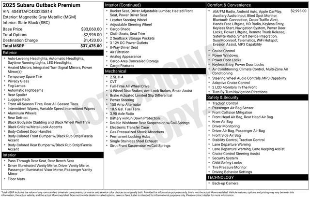 2025 Subaru Outback Premium