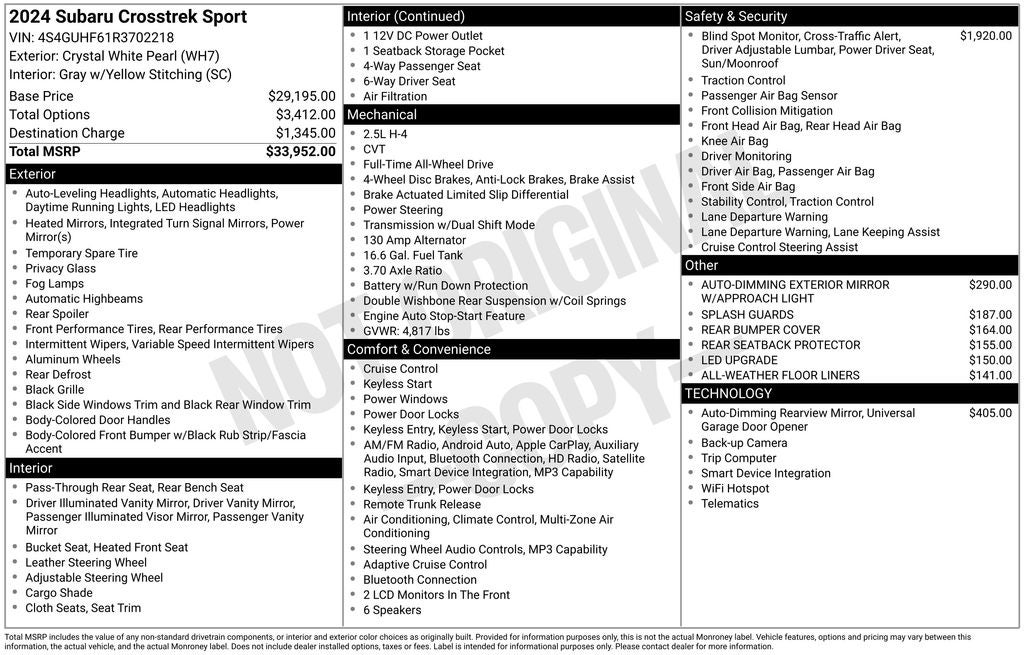2024 Subaru Crosstrek Sport