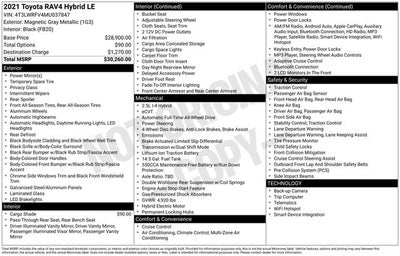 2021 Toyota RAV4 Hybrid LE