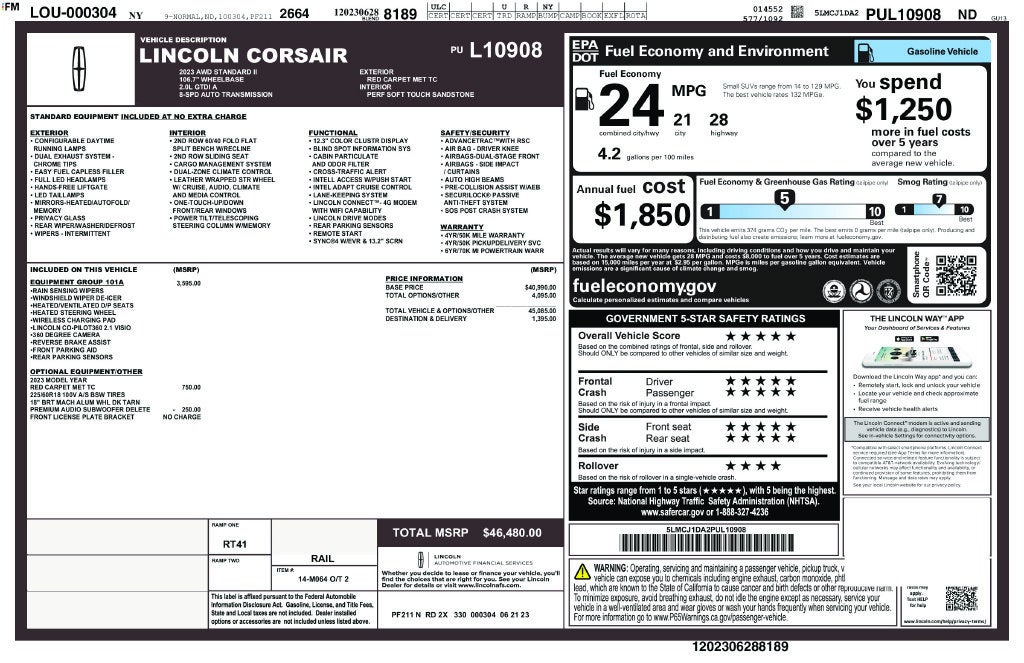 2023 Lincoln Corsair Standard