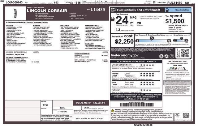 2024 Lincoln Corsair Premiere