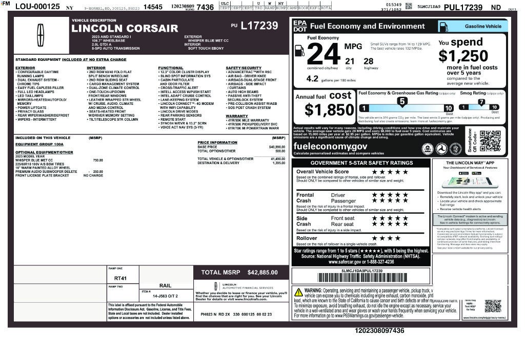 2023 Lincoln Corsair Standard