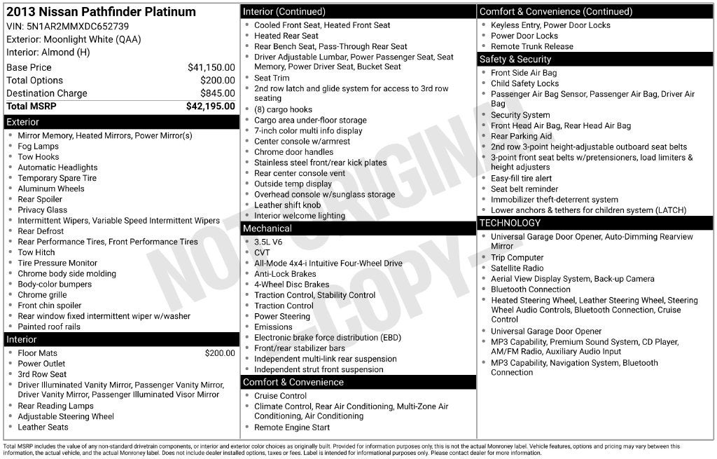 2013 Nissan Pathfinder Platinum