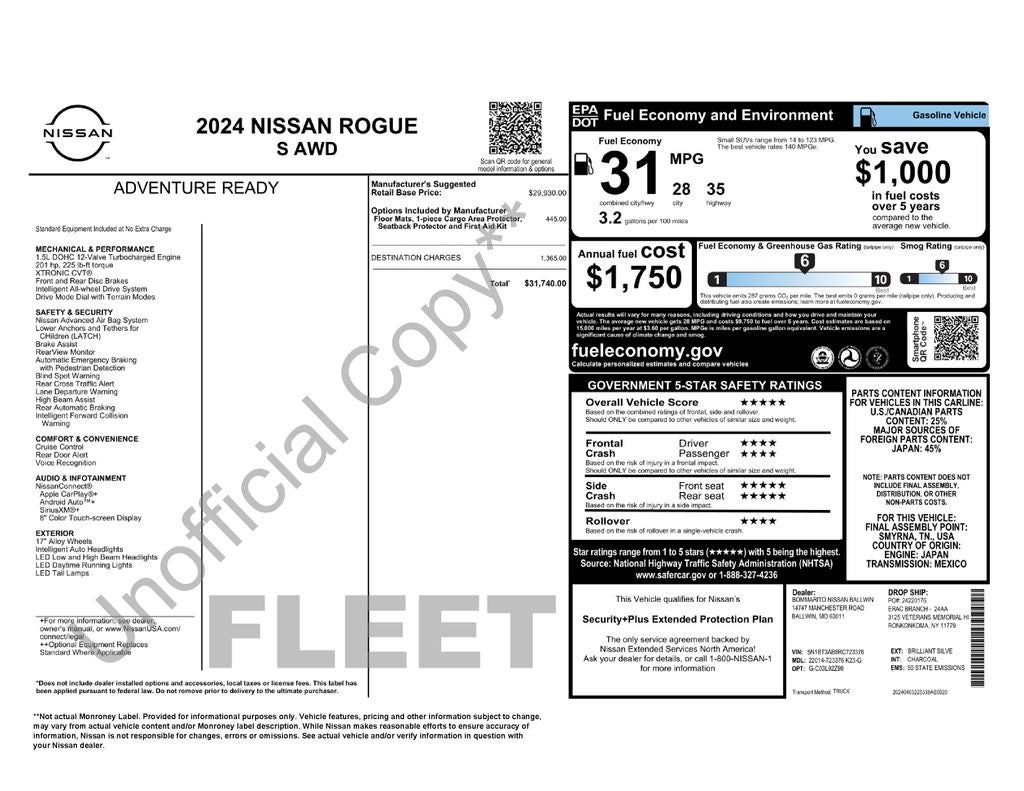 2024 Nissan Rogue S Intelligent AWD