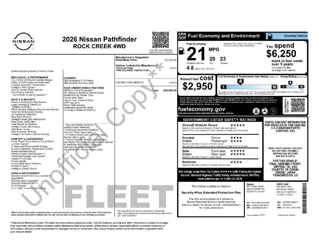 2026 Nissan Pathfinder Rock Creek