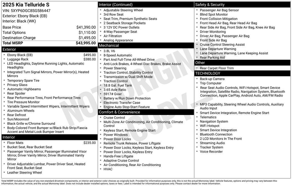 2025 Kia Telluride S