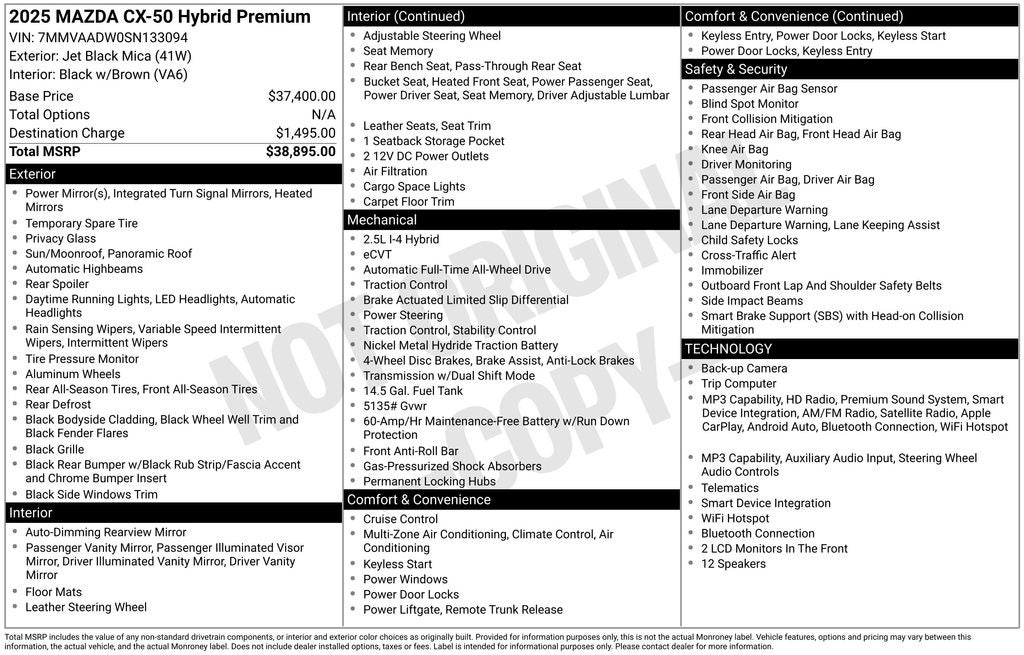 2025 Mazda Mazda CX-50 Hybrid Premium